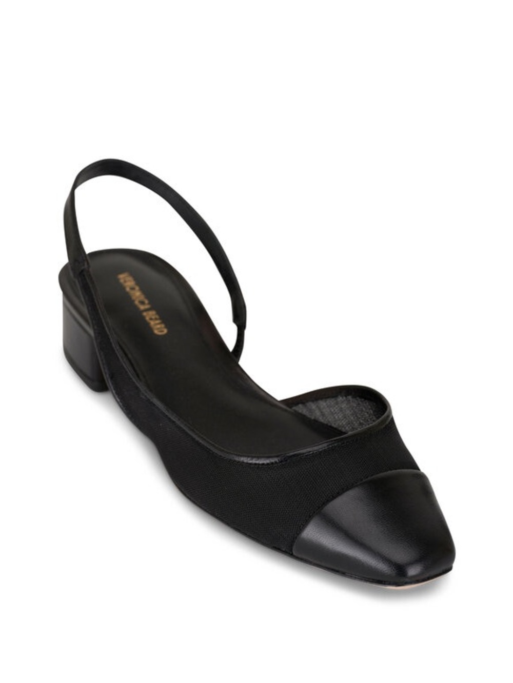 Veronica Beard Cecile Sling Back Black Leather Mesh 7.5